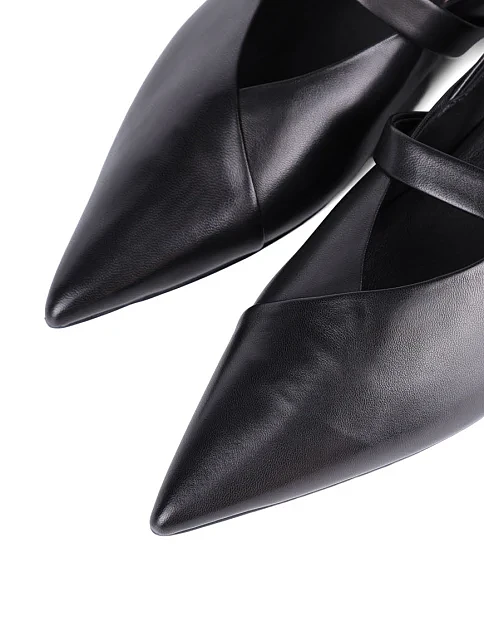 Женские балетки MIRATON кожаные черные - фото 5 - Miraton