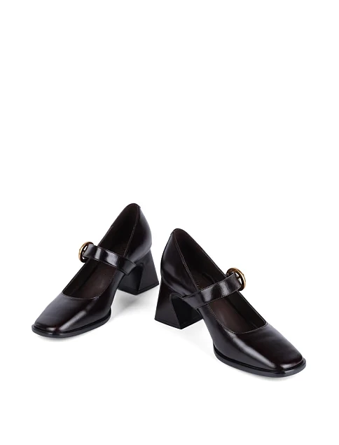 Женские туфли MIRATON кожаные бордовые - фото 3 - Miraton