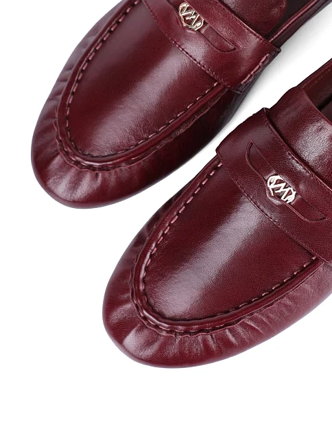 Женские слиперы MIRATON кожаные бордовые - фото 6 - Miraton