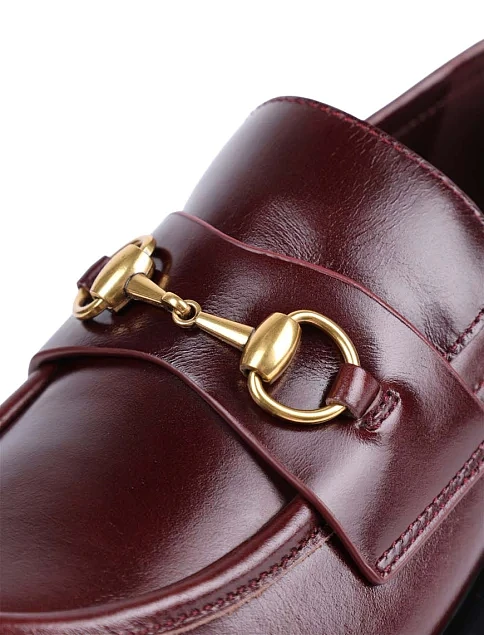 Женские туфли MIRATON из масляной кожи бордовые - фото 5 - Miraton