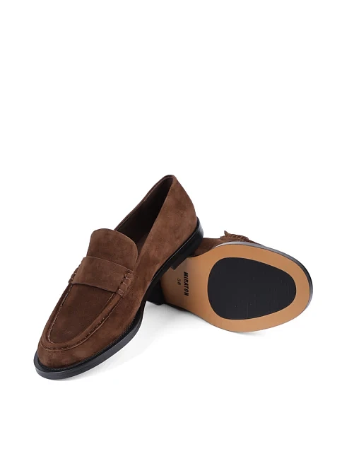 Женские туфли MIRATON велюровые коричневые - фото 2 - Miraton