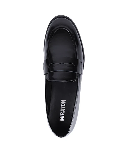 Женские туфли MIRATON из масляной кожи черные - фото 2 - Miraton