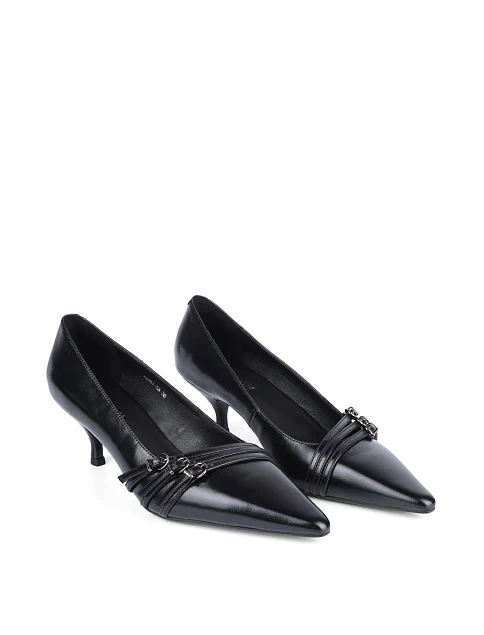 Женские туфли MIRATON кожаные черные - фото 3 - Miraton