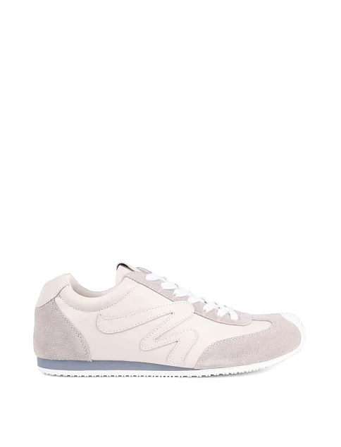 Женские кроссовки MIRATON кожаные бежевые - фото 1 - Miraton