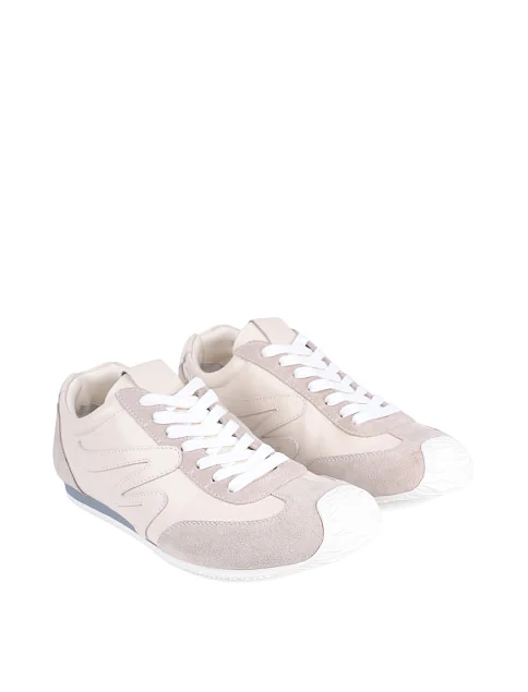 Женские кроссовки MIRATON кожаные бежевые - фото 3 - Miraton