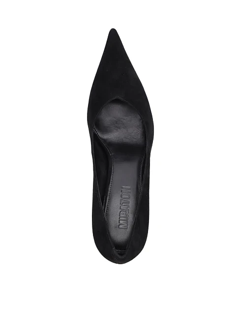 Женские туфли лодочки MIRATON велюровые черные - фото 2 - Miraton