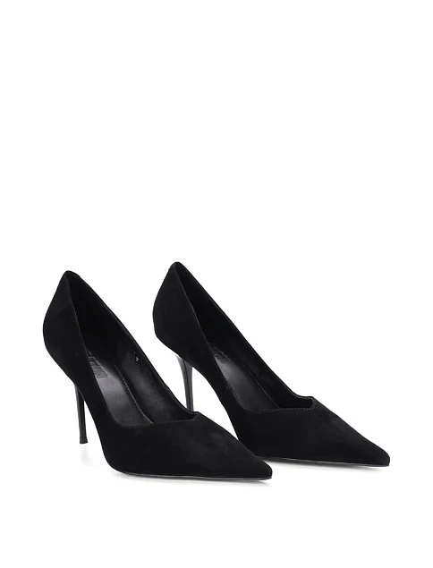 Женские туфли лодочки MIRATON велюровые черные - фото 3 - Miraton