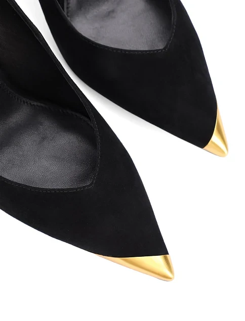 Женские туфли лодочки MIRATON велюровые черные - фото 5 - Miraton