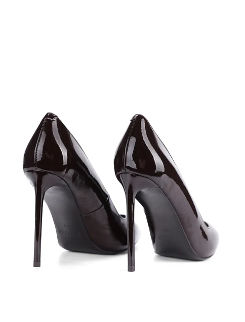 Женские туфли лодочки MIRATON лаковые коричневые - фото 4 - Miraton