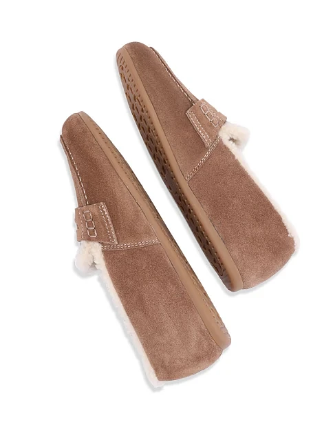 Женские мокасины MIRATON велюровые бежевые - фото 2 - Miraton