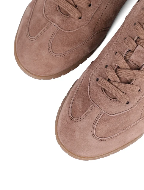 Женские кроссовки MIRATON велюровые бежевые - фото 5 - Miraton