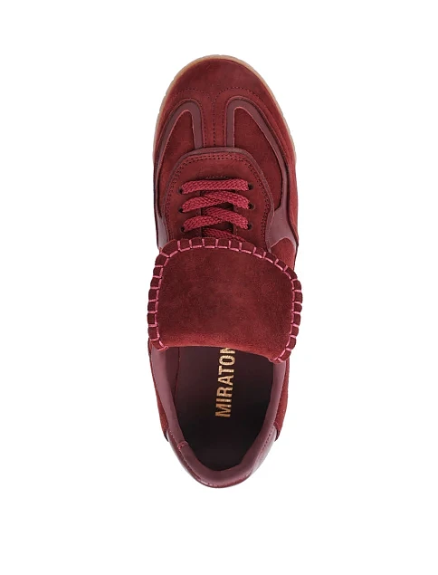 Женские кроссовки MIRATON велюровые бордовые - фото 2 - Miraton
