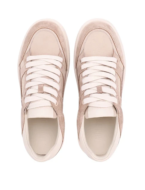 Женские кеды MIRATON кожаные бежевые - фото 5 - Miraton