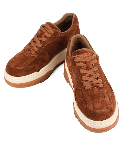 Женские кеды MIRATON велюровые коричневые - фото 5 - Miraton