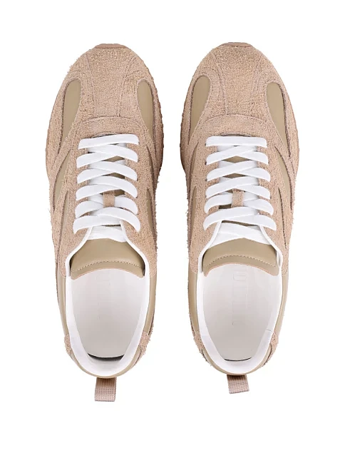 Женские кроссовки MIRATON велюровые бежевые - фото 5 - Miraton