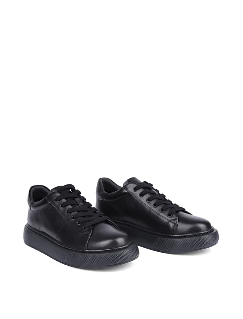 Женские кеды MIRATON кожаные черные - фото 3 - Miraton