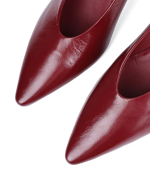 Женские туфли MIRATON кожаные бордовые - фото 5 - Miraton