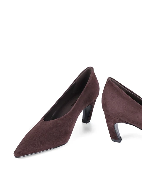 Женские туфли MIRATON велюровые коричневые - фото 2 - Miraton