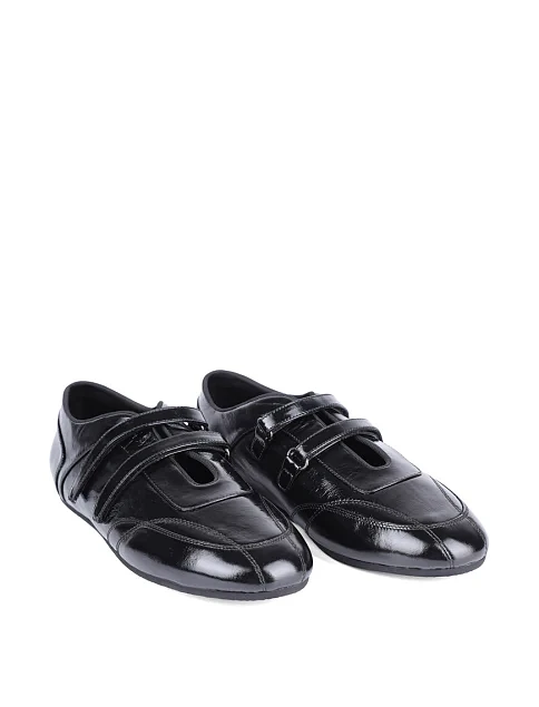 Женские кроссовки MIRATON из масляной кожи черные - фото 4 - Miraton