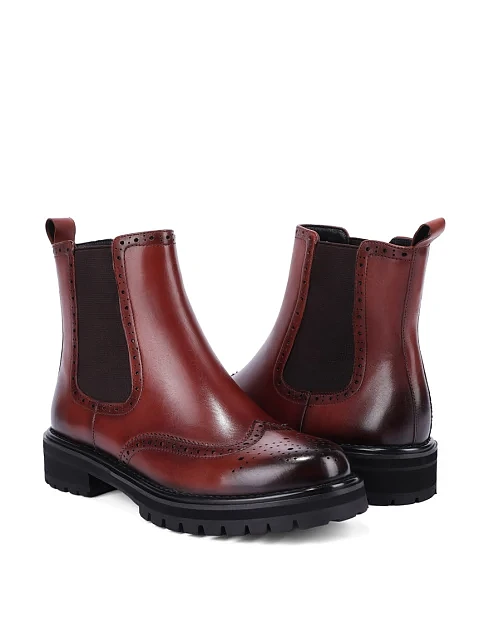 Женские ботинки челси MIRATON кожаные коричневые - фото 2 - Miraton