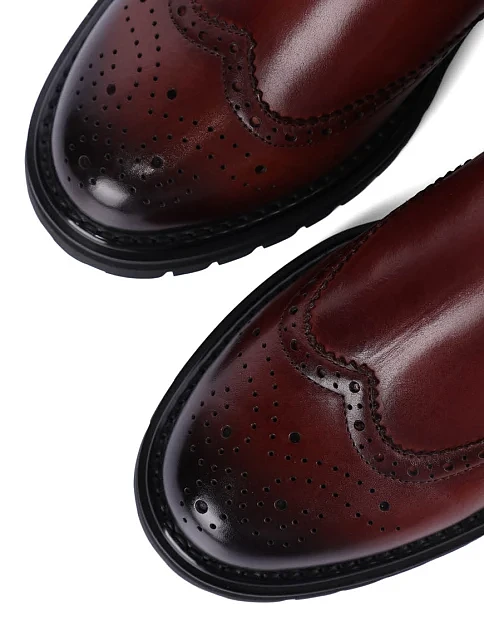 Женские ботинки челси MIRATON кожаные коричневые - фото 5 - Miraton