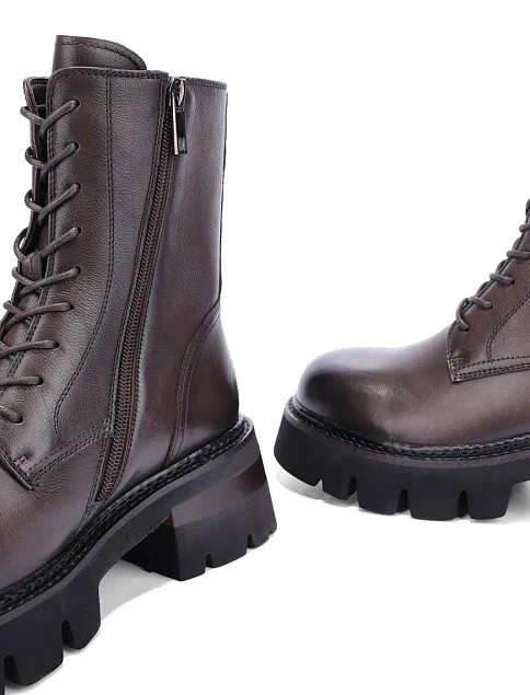 Женские ботинки MIRATON кожаные коричневые - фото 3 - Miraton