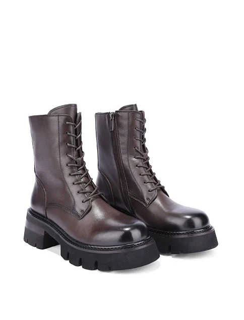 Женские ботинки MIRATON кожаные коричневые - фото 4 - Miraton