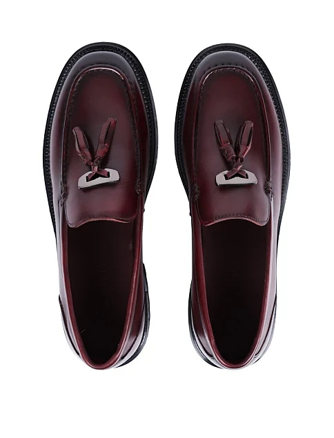 Женские туфли MIRATON кожаные бордовые - фото 2 - Miraton