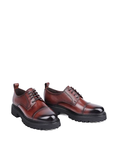 Женские туфли MIRATON кожаные коричневые - фото 3 - Miraton