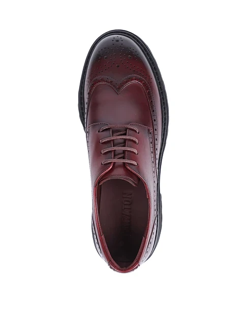 Женские туфли MIRATON кожаные бордовые - фото 2 - Miraton