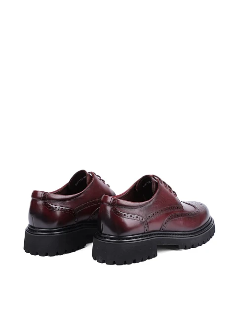 Женские туфли MIRATON кожаные бордовые - фото 4 - Miraton