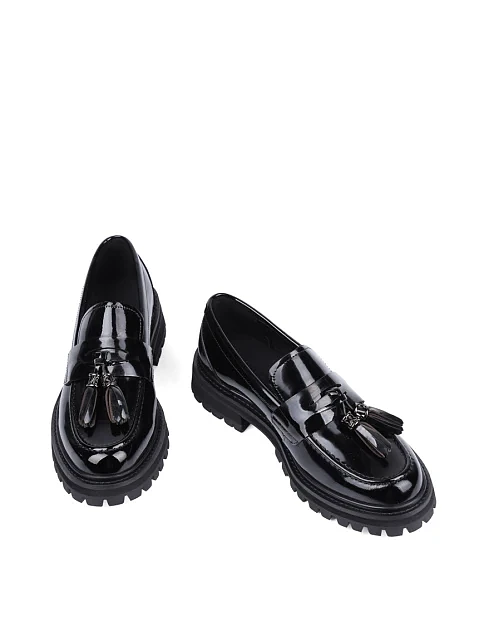 Женские туфли MIRATON из масляной кожи черные - фото 2 - Miraton