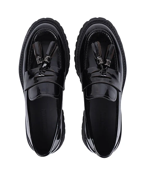 Женские туфли MIRATON из масляной кожи черные - фото 5 - Miraton