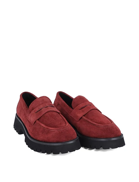 Женские туфли MIRATON велюровые бордовые - фото 3 - Miraton