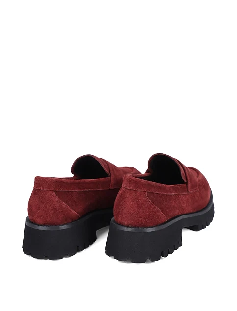 Женские туфли MIRATON велюровые бордовые - фото 4 - Miraton