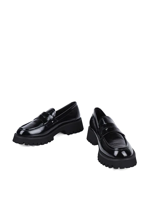 Женские туфли MIRATON из масляной кожи черные - фото 5 - Miraton