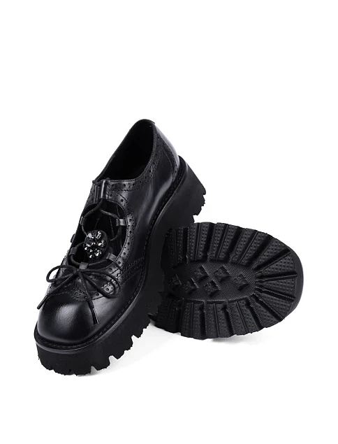 Женские туфли MIRATON кожаные черные - фото 2 - Miraton