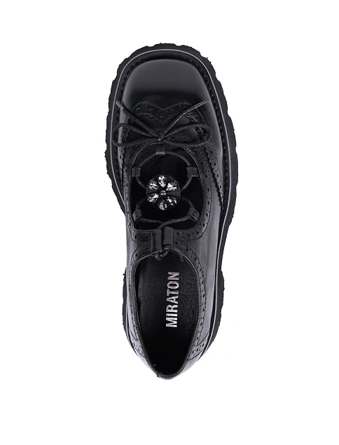 Женские туфли MIRATON кожаные черные - фото 5 - Miraton
