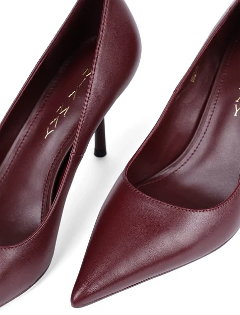 Женские туфли Mia May кожаные бордовые - фото 5 - Miraton