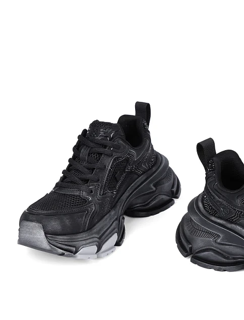 Женские кроссовки MIRATON из искусственной кожи черные - фото 2 - Miraton