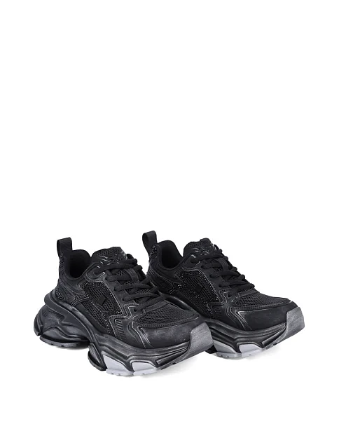 Женские кроссовки MIRATON из искусственной кожи черные - фото 3 - Miraton