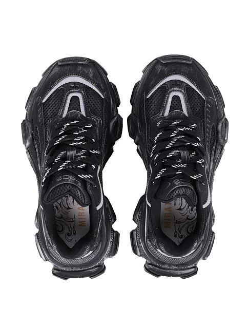 Женские кроссовки MIRATON из искусственной кожи черные - фото 2 - Miraton