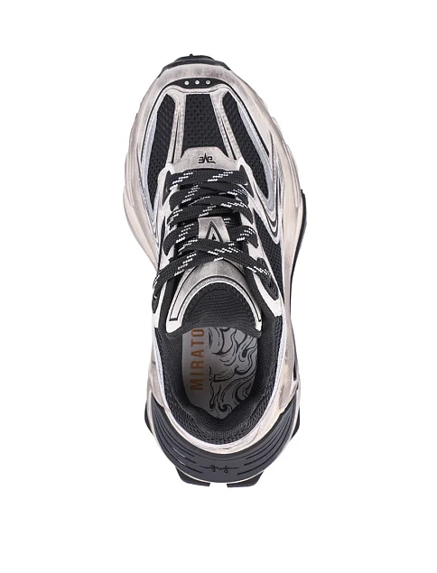 Женские кроссовки MIRATON из искусственной кожи черно-белые - фото 2 - Miraton