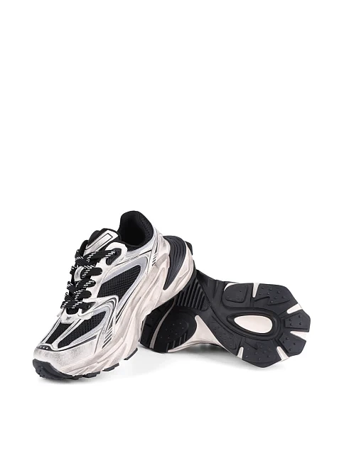 Женские кроссовки MIRATON из искусственной кожи черно-белые - фото 5 - Miraton