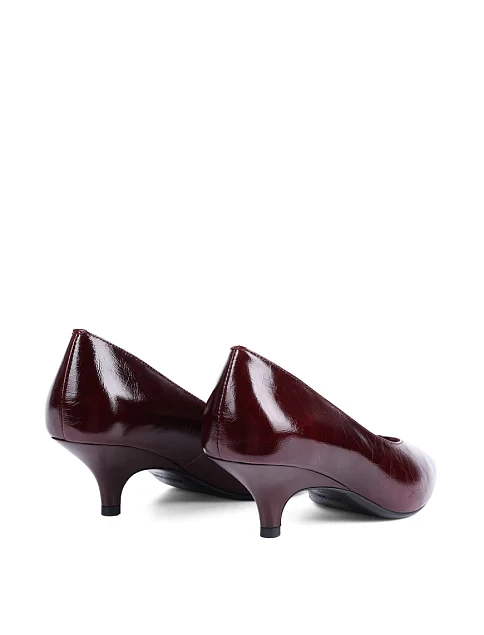 Женские туфли MIRATON кожаные бордовые - фото 4 - Miraton