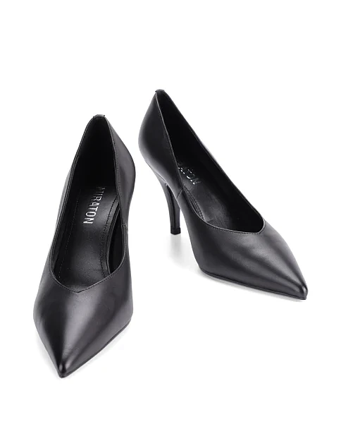 Женские туфли лодочки MIRATON кожаные черные - фото 5 - Miraton