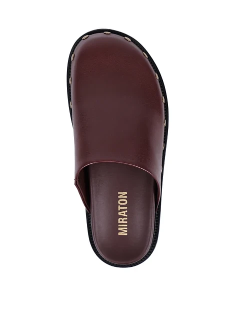 Жіночі мюлі MIRATON шкіряні коричневі - фото 2 - Miraton