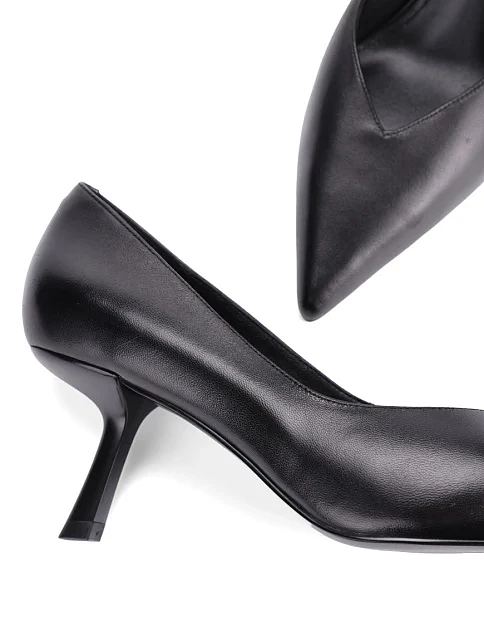 Женские туфли лодочки MIRATON кожаные черные - фото 2 - Miraton