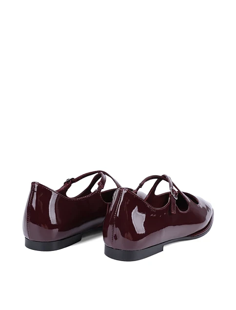 Женские балетки MIRATON лаковые бордовые - фото 4 - Miraton