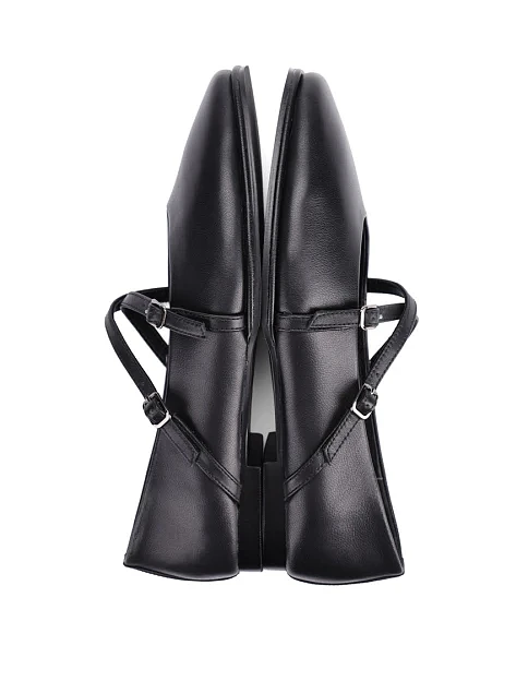 Женские балетки MIRATON кожаные черные - фото 2 - Miraton